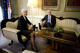Premijerska Jadranka Kosor i predsjednik Srbije Boris Tadić