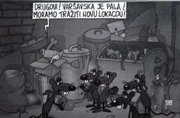 Karikatura sa 'drugovima', odnosno prosvjednicima protiv projekta Cvjetno