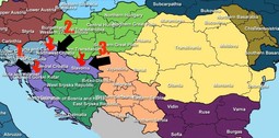 Karta simultanih napada na virtualnu Hrvatsku; foto: eRepublik