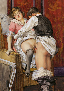 Akvarel 'Želja', 1910., nacrtao je najveći erotoman među slikarima, inače profesor na ALU i odličan portretist