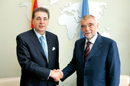 SRDJAN KERIM in New York with Stjepan Mesic; this Macedonian diplomat and former assistant to Budimir Loncar is now President of the UN General Assembly and one of the most influential people in the United Nations