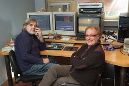 Režiser Lordan Zafranović i montažer Fredi Kolombo
tijekom montaže serije o Titu 