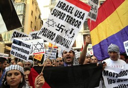 Prosvjed (svibanj, 2010.) u Madridu, povodom napada izraelske vojske na turski humanitarni brod za Gazu