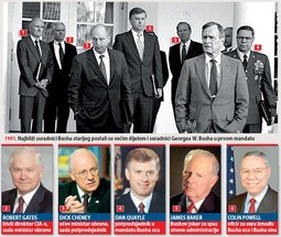 Najbliži suradnici Busha starijeg postali su većim dijelom i suradnici Georgea W. Busha u prvom mandatu