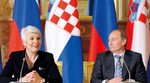 A MEETING IN MOSCOW Prime Minister Jadranka Kosor with Russian Prime Minister Vladimir Putin at last week's Croatian-Russian meeting in Moscow at which the South Stream deal was signed