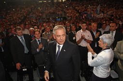 Ivo Sanader i premijerka Kosor na partijskom Saboru 2009. (Photo: Petar Glebov/24sata )