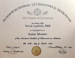  LJUBIČIĆ je član i ima titulu 'fellow' Američkog gastroenterološkog udruženja i član je Američkog instituta za ultrazvučnu medicinu