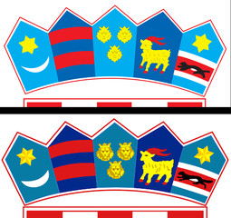 Lažni grb (gore) s weba Ministarstva, uspoređen s originalom