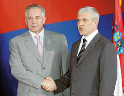Hrvatski premijer Sanader sa srpskim predsjednikom Borisom Tadićem