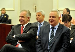 Optuženi Ivo Sanader, Ratko Maček, Mladen Barišić. Photo: Marko Lukunić/PIXSELL