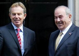 Tony Blair i Iyad Allawi, britanski i irački premijer pred Downing Streetom 10, Blairovom rezidencijom.