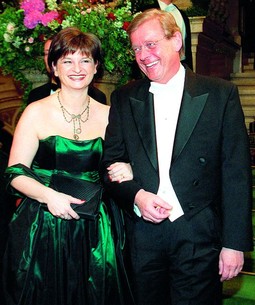 THE PASSER COUPLE at the Vienna Opernball in 2000: Michael Passer's phone would suddenly go dead every time we asked him about his business dealings with Sanader