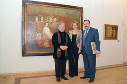 MERSAD BERBER u Moskvi s ruskim kolekcionarima ispred svoje slike