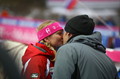 Poljubac nakon utrke: Janica Kostelić i Boris Ivančić