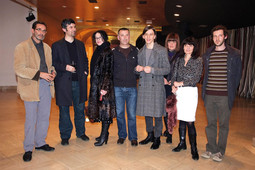 PERFORMANS 'JACKIE' U ZKM-U Senka Bulić, Ivica Buljan i Matija Ferlin s članovima TBF-a i ekipom koja je radila na performansu 'Jackie'