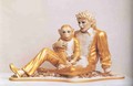 Groteskna porculanska figura Michael Jacksona i njegova (preminula) majmuna Bubblesa