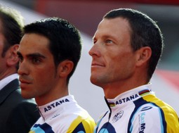 Alberto Contador i Lance  Armstrong