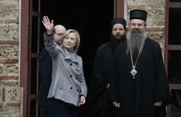 Američka državna tajnica posjetila je srpski pravoslavni samostan Gračanicu (Foto: Reuters)