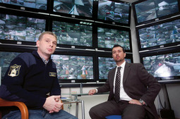 Vladimir Vidović, direkor tvrtke Bond, i Igor Podravac, direktor tvrtke Sigma sigurnost, u nadzornom centru