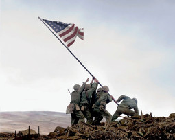 Poznata fotografija Joea Rosenthala: marinci postavljaju zastavu na brdo Suribachi 