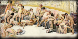 SJAJAN CRTAČ I EROTOMAN Akvarel 'Orgija' slikara Roberta Auera, nastao između 1905. i 1910. godine, otkriva tog hrvatskog majstora akta i portreta kao sjajnog crtača i erotomana divlje mašte