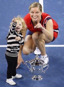 Kim Clijsters s kćerkicom Jadom nakon osvajanja US Opena