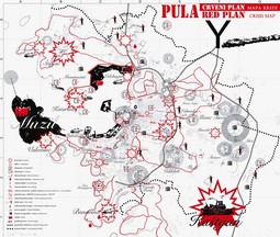 Crveni plan Pule 2008. prikazuje pobune
i samoorganizaciju u
gradu, bio je izložen i u
galeriji PS1 u New Yorku