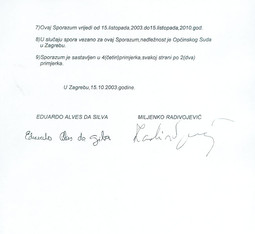 SPORNI UGOVOR s potpisom da Silve za koji odvjetnik Šeparović tvrdi da je falsificiran