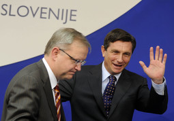 Povjerenik za proširenje Olli Rehn i slovenski premijer Borut Pahor