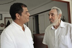 Fidel Castro i ekvadorski predsjednik Rafael Correa (Foto: Reuters)