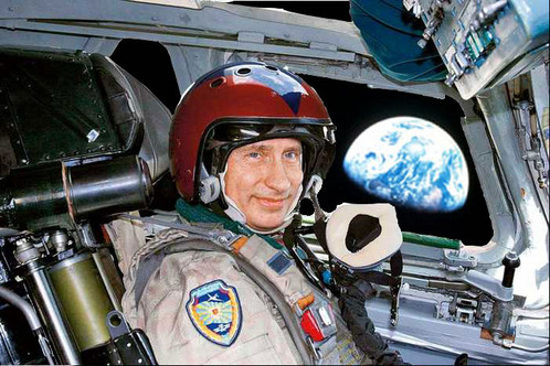 Vladimir Putin u jednoj od budućih muževnih poza?; photomontage: Chees
