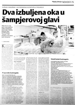 GERILCI IZ SLOBODNE posvetili su parodiji Butkovićeva pisanja o gastronomiji cijelu stranicu svog izdanja