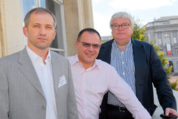 NACIONALOV NOVINAR s predsjednikom Uprave NCL Media Grupe Ivom Pukaniæem i glavnim menadžerom WAZ-a Bodom Hombachom prije dva tjedna u Zagrebu