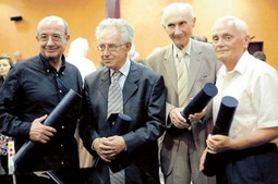DODJELA NAGRADA Matice hrvatske 2007. Veljko Barbieri, Zvonimir Mrkonjić, Viktor Žmegač i Ivan Rizmaul