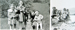 MARIJA UJEVIĆ GALETOVIĆ s majkom, sestrama i braćom na Cmroku 1937.