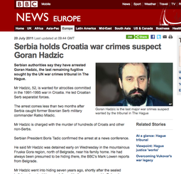 Strani mediji popratili su uhićenje Hadžića