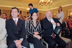 S MINISTROM ZNANOSTI I OBRAZOVANJA Draganom Primorcem i državnim tajnikom za visoko školstvo Slobodanom Uzelcem u rijetkom javnom nastupu