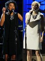 Pjevačica Corinne Bailey Rae u svojoj crnoj Lanvin haljini na nastupu uz Johna Legenda i Johna Mayera tijekom Grammyja i njezina kolegica iz grupe Dixie Chicks u istoj bijeloj haljini samo dva dana ranije