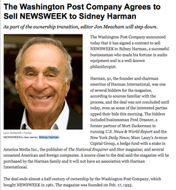 Novi vlasnik Newsweeka Sydney Harman