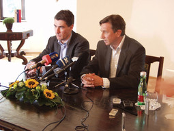 VOĐE LJEVICE Zoran Milanović i Borut Pahor na prošlotjednom sastanku u Mokricama