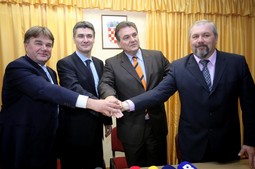 Ivan Jakovčić, Zoran Milanović, Radimir Čačić i Silvano Hrelja (Foto: Nel Pavletić/PIXSELL)