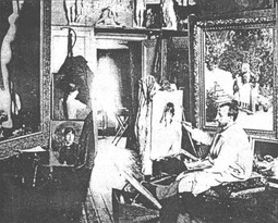 THE STUDIO ON ZRINJEVAC SQUARE Vlaho Bukovac in his Zagreb studio, which he built in the garden, right next to a magnificent four-storey residential building on Zrinjevac Square