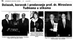 THE SPREMNOST WEEKLY ran a photo-report of Miroslav Tudjman's August tour of Australia, where he met with the heads of Croatian clubs