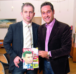 Nacionalov novinar Berislav Jelinić i Heinz Christian Strache, šef austrijske desne Slobodarske stranke