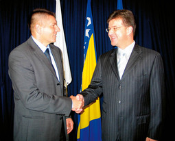 Almir Džuvo, šef bosanske tajne službe OSA, s Miroslavom Lajčakom