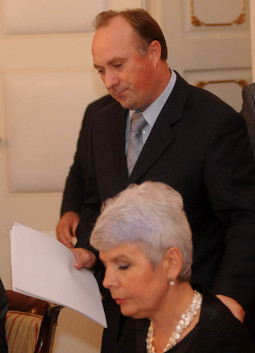 Premijerka Kosor i bivši potpredsjednik Vlade Polančec na jednoj od sjednica Vlade