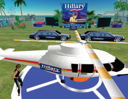 KAMPANJA NA INTERNETU izborni stožer i limuzine Hillary Clinton u virtualnom svijetu Second Life