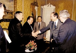 Josip Boljkovac u društvu sa Franjom Tuđmanom, Josipom Manolićem, Janezom Drnovšekom i Martinom Špegeljem