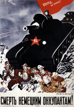 Sovjetski propagandni plakat što simbolizira povlačenje nacista (Wikipedia)