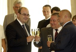Antun Palarić kao šef Državnog ureda stopirao je reformu ustroja općina - na slici s Matom Arlovićem i Stjepanom Mesićem